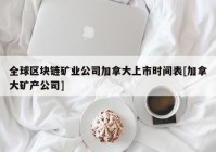 全球区块链矿业公司加拿大上市时间表[加拿大矿产公司]